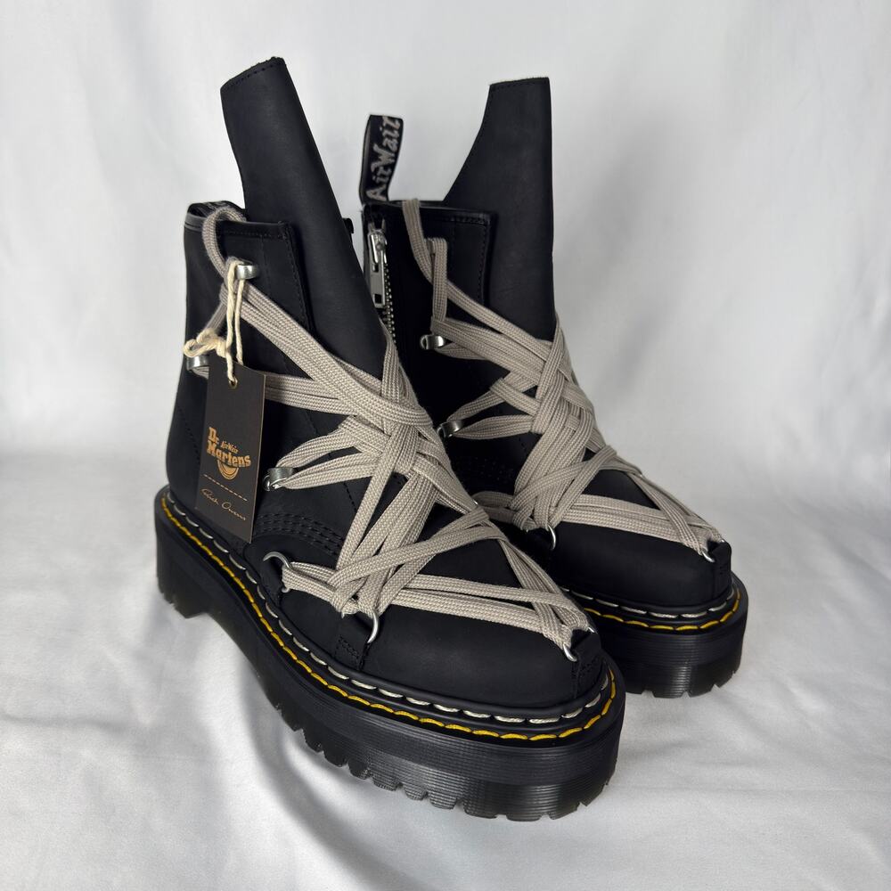 Rick Owens x Dr Martens 1460 Megalace Quad Sole Boot Black UK 6 US 7 41818001